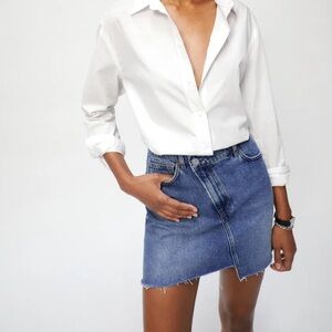 Reformation Ellie Asymmetric Denim Mini Skirt